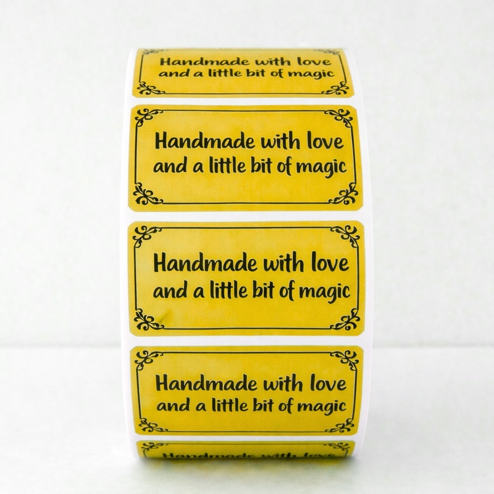 2 x 1 Inch Handmade With Love Stickers – 100 Pack Boutique Packaging Labels - Picture 4 of 10